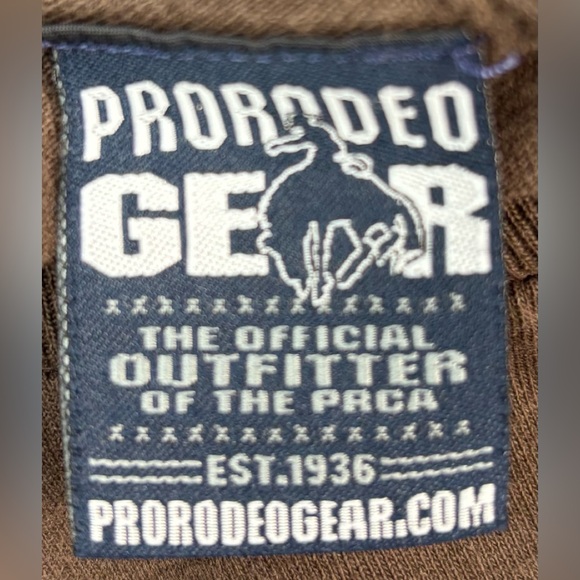 Wrangler Cowboy L Men’s Brown National Finals Rodeo Long Sleeve Shirt - Picture 7 of 8